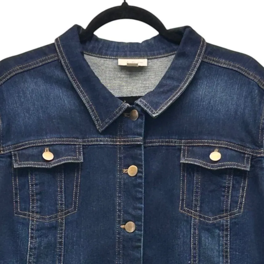 J Jill Denim Jean Jacket Blue XLP Size undefined - Image 3