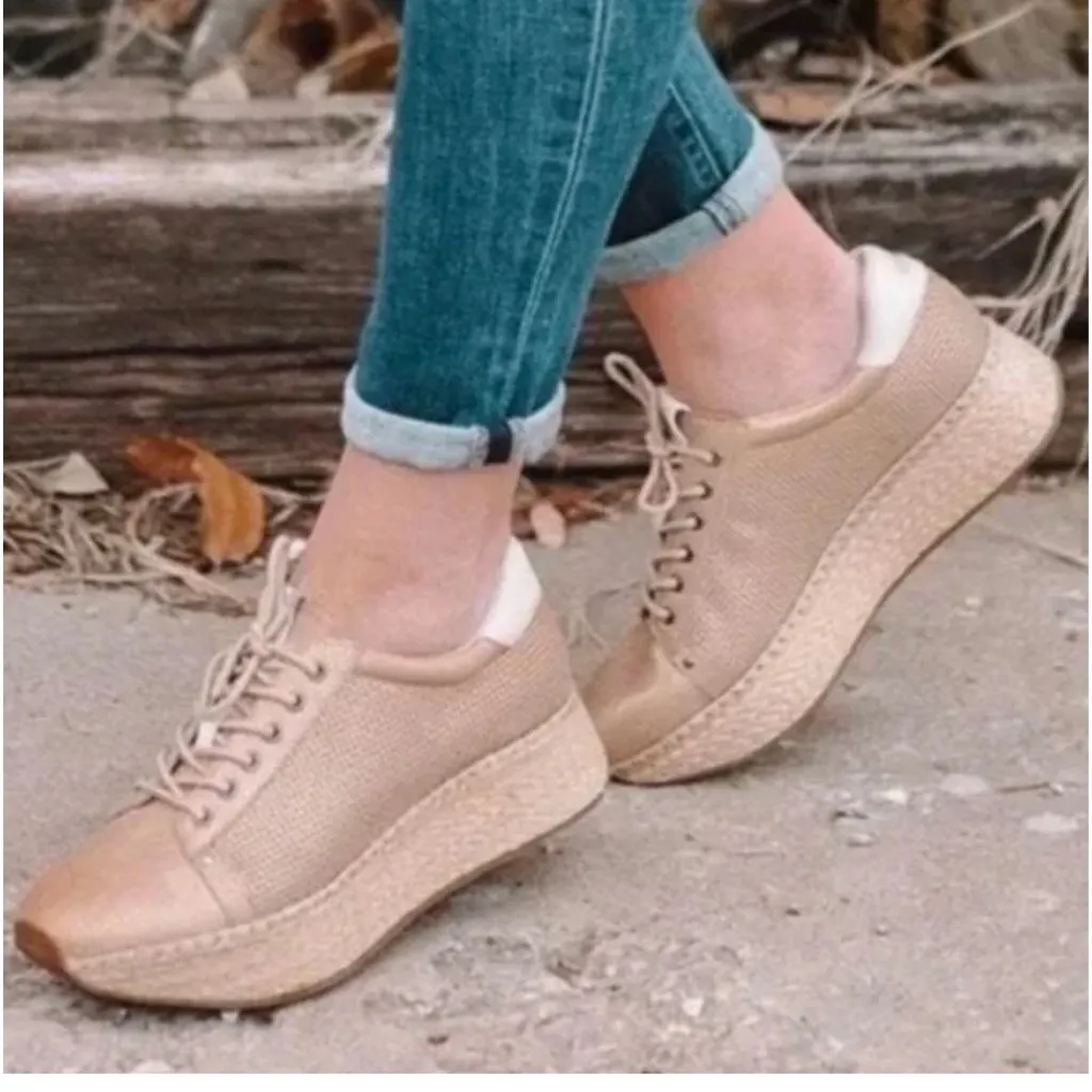 OTBT Tan Platform Sneakers for Women - Image 4