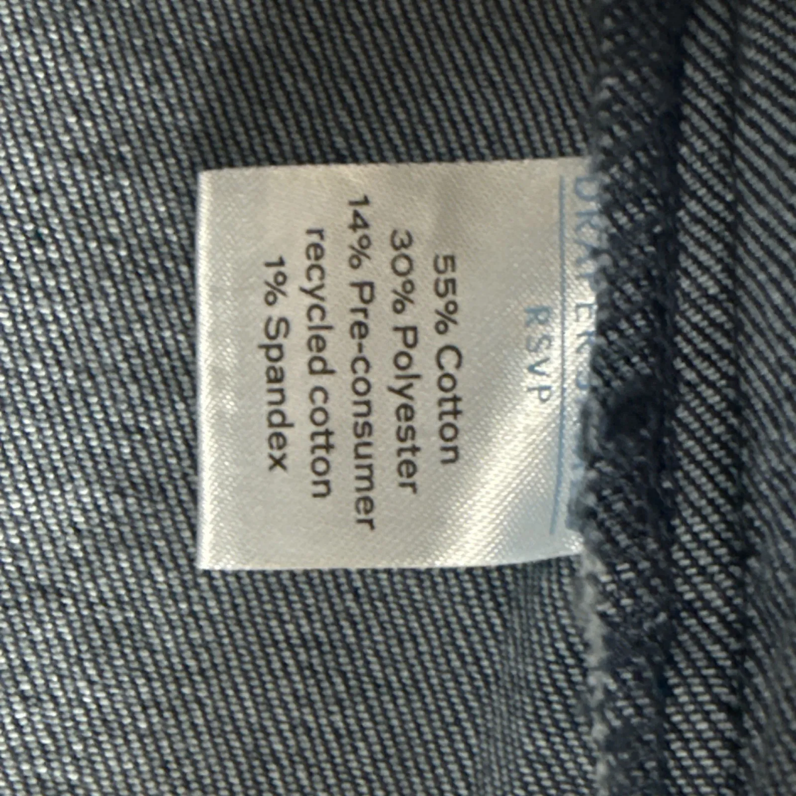 Draper James RSVP Denim Jacket Dark Blue Ruffle Trim Sz 1X  Pockets Gold Buttons - Image 4