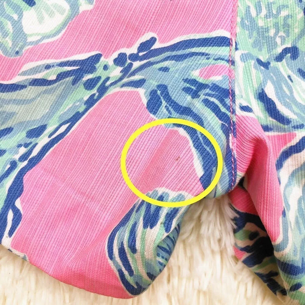 Lilly‎ Pulitzer Adie Shorts Pink Pout Barefoot Princess Blue Shell Size 4 - Image 9