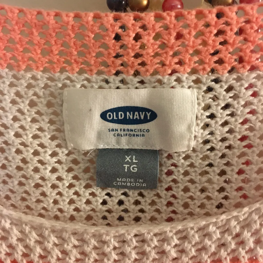 NWT Striped Pink & White Sweater  XL - Image 2