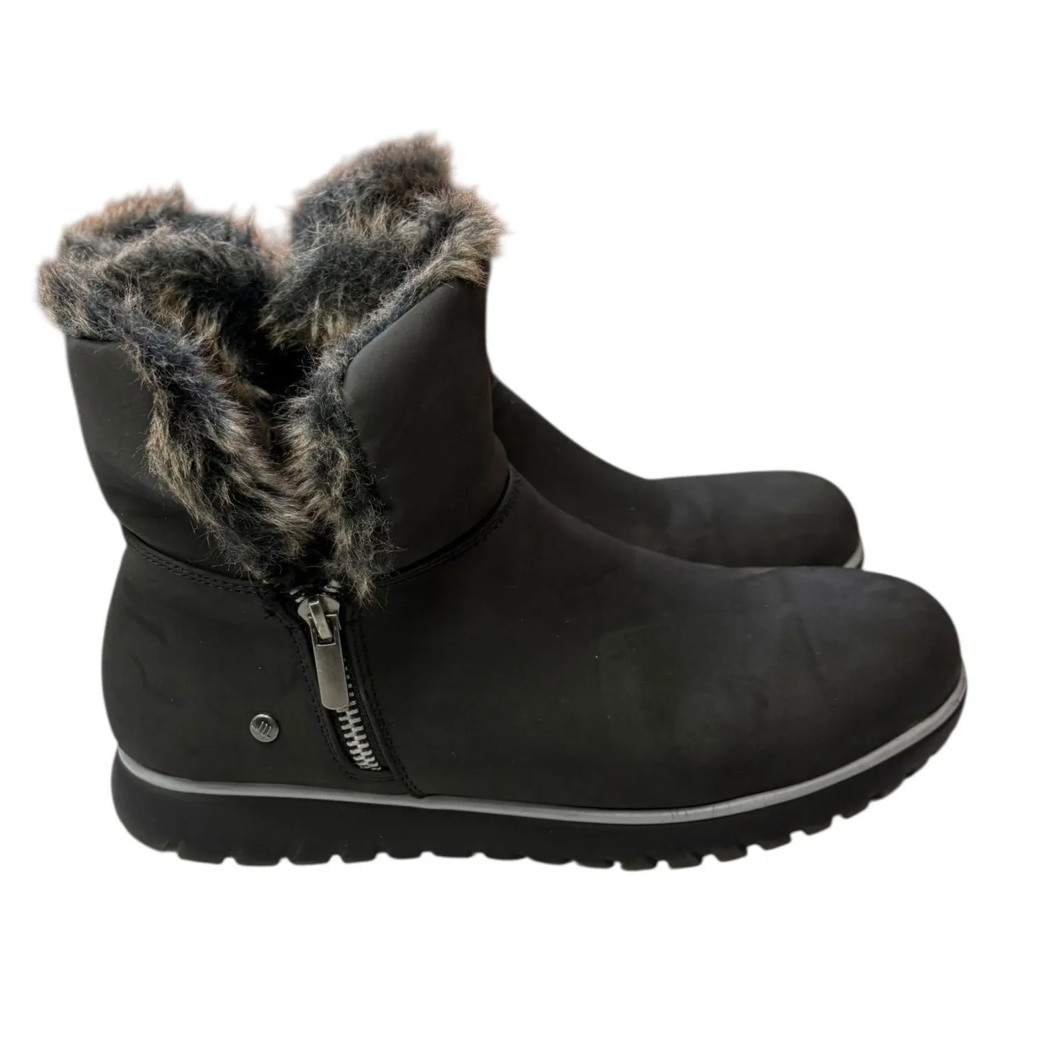 London Fog Women's Whiteout Faux Fur Short Ankle Side Zip Winter Cozy Boots 8 - Image 2