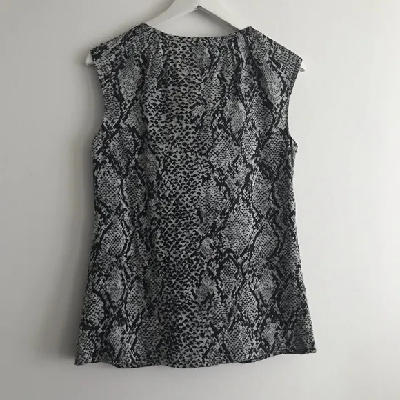 Classiques Entier  Snakeskin Silk‎ Cowl Neck Blouse - Image 4