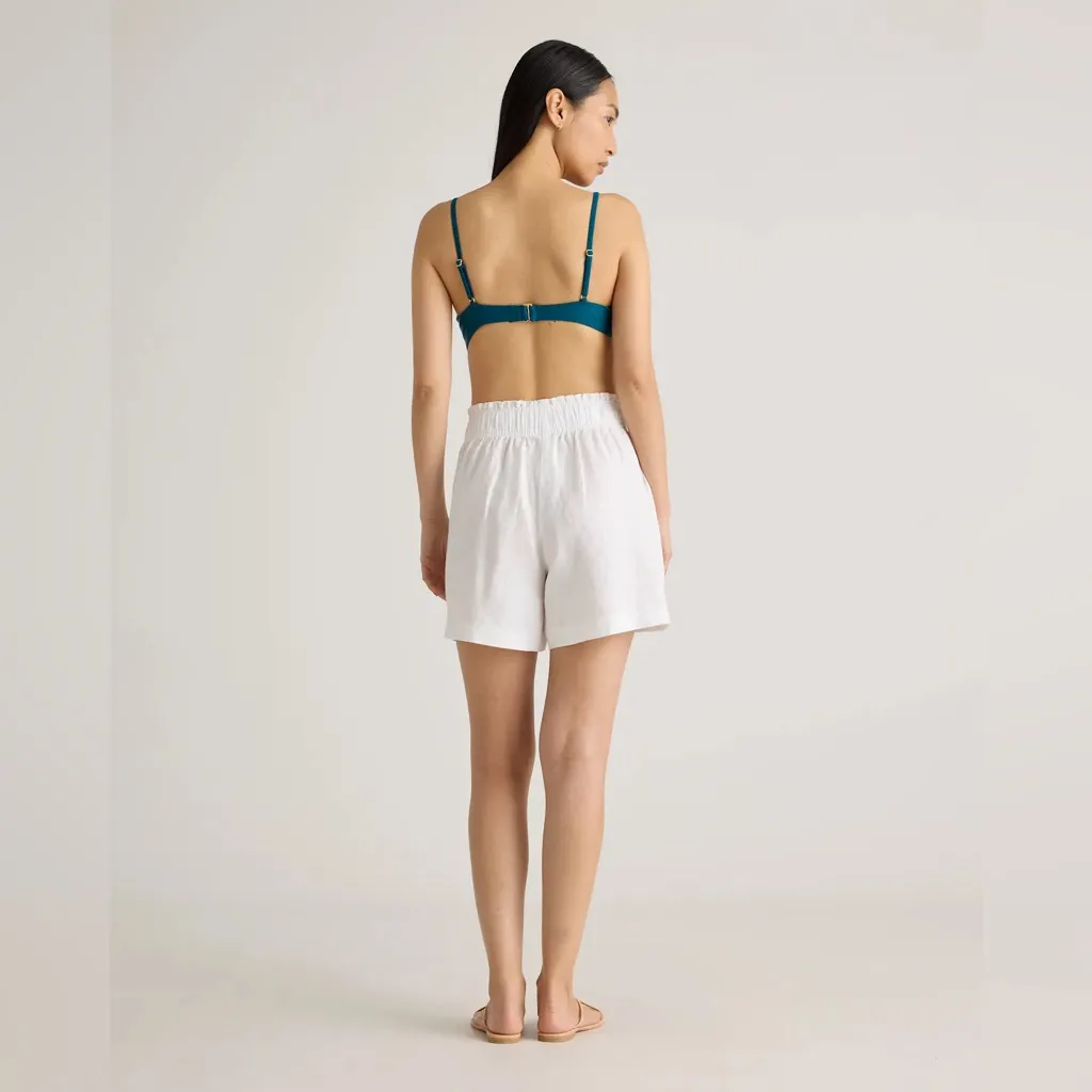 NWT Quince 100% European Linen High Waisted White  Shorts Sz S - Image 6