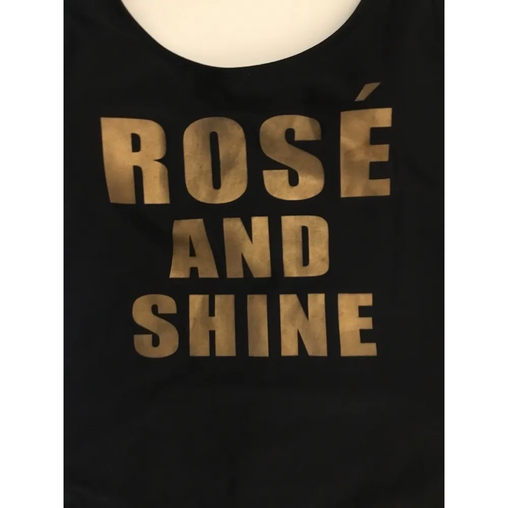 California Waves Black/Gold Rosé And Shine One Piece Swimsuit Sz XL - Image 4