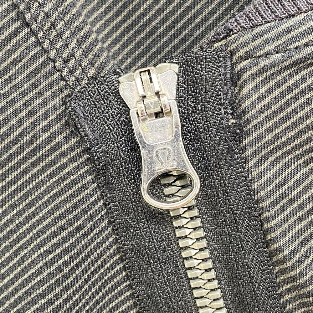 Lululemon Jacket L Mula Asymmetrical Bundle Wrap Zip Stripe Moto Sweatshirt Grey - Image 7