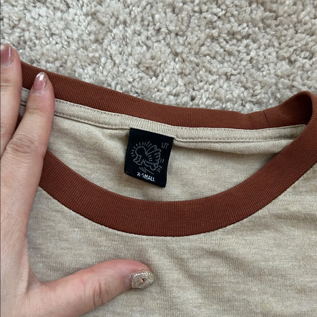 Keith Haring Good luck tee. Xs Brown - Image 4