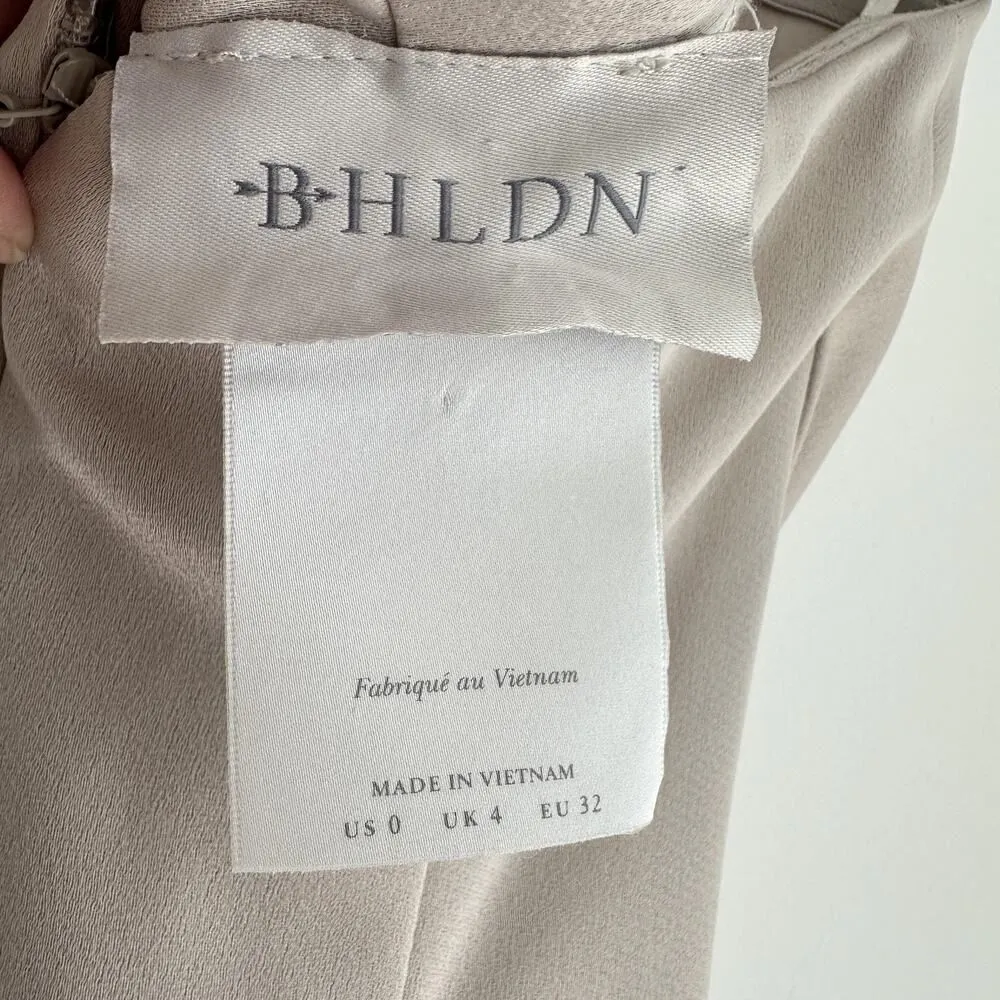 BHLDN Dress Womens 0 Ruby Twist Halter Satin Gown Champagne Elegant Bridesmaids - Image 10