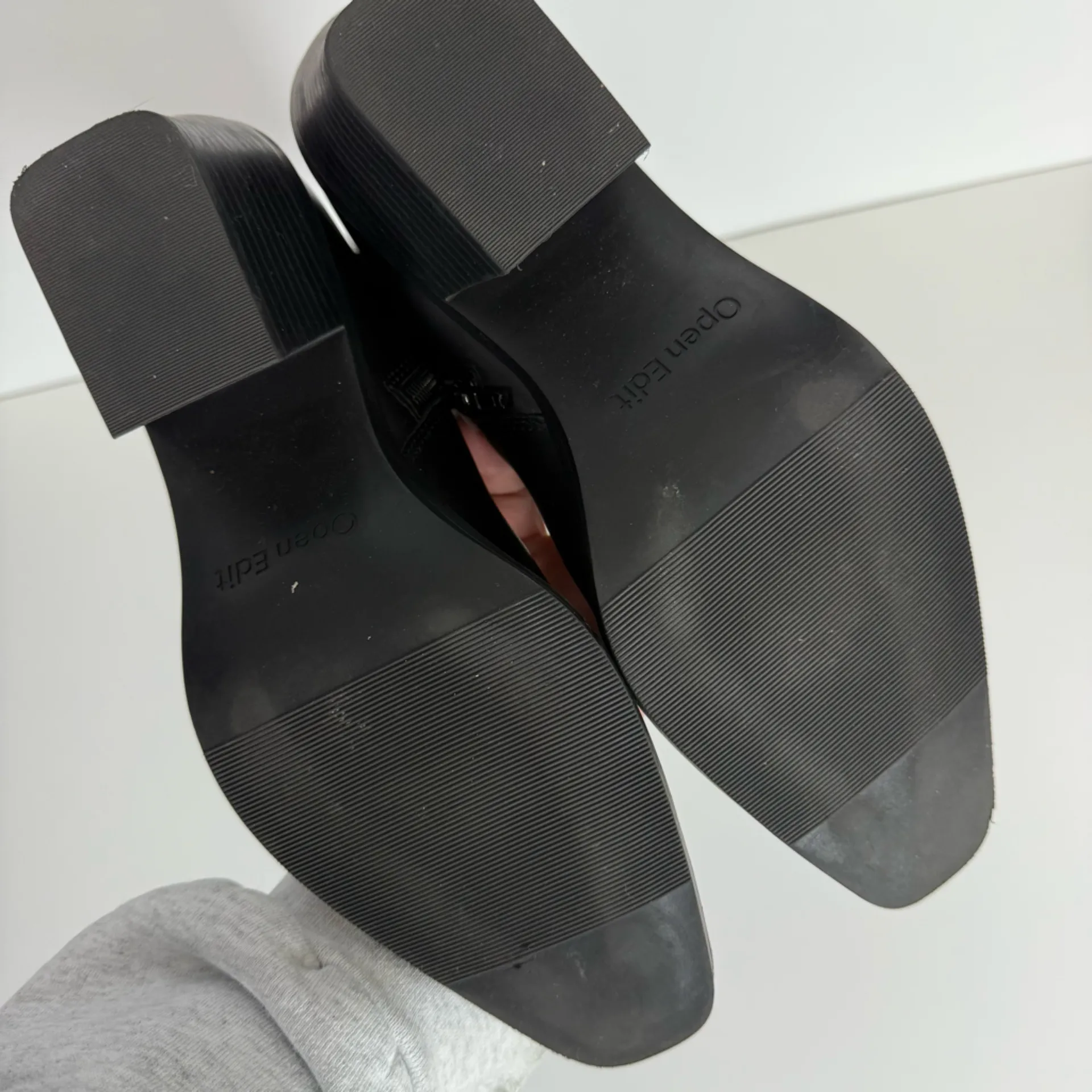 Open Edit Stylish Black Chelsea Ankle Boots Low Heel Women Size 9 - Image 4