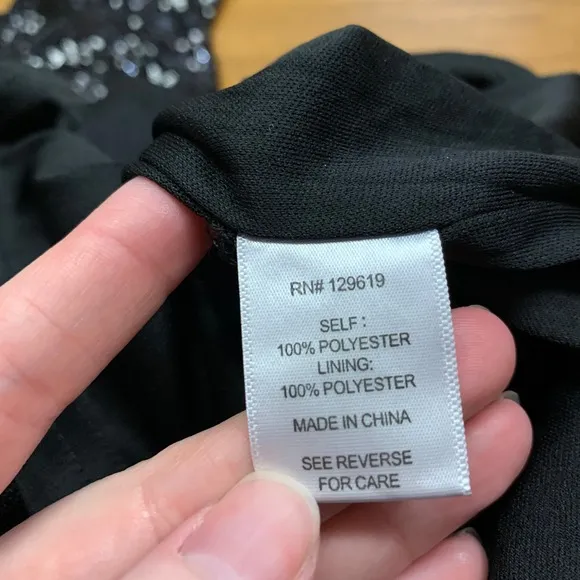 Allie Rose Sequin Party Dress Womens Size Small Black‎ Sparkly Cocktail Event - Image 6