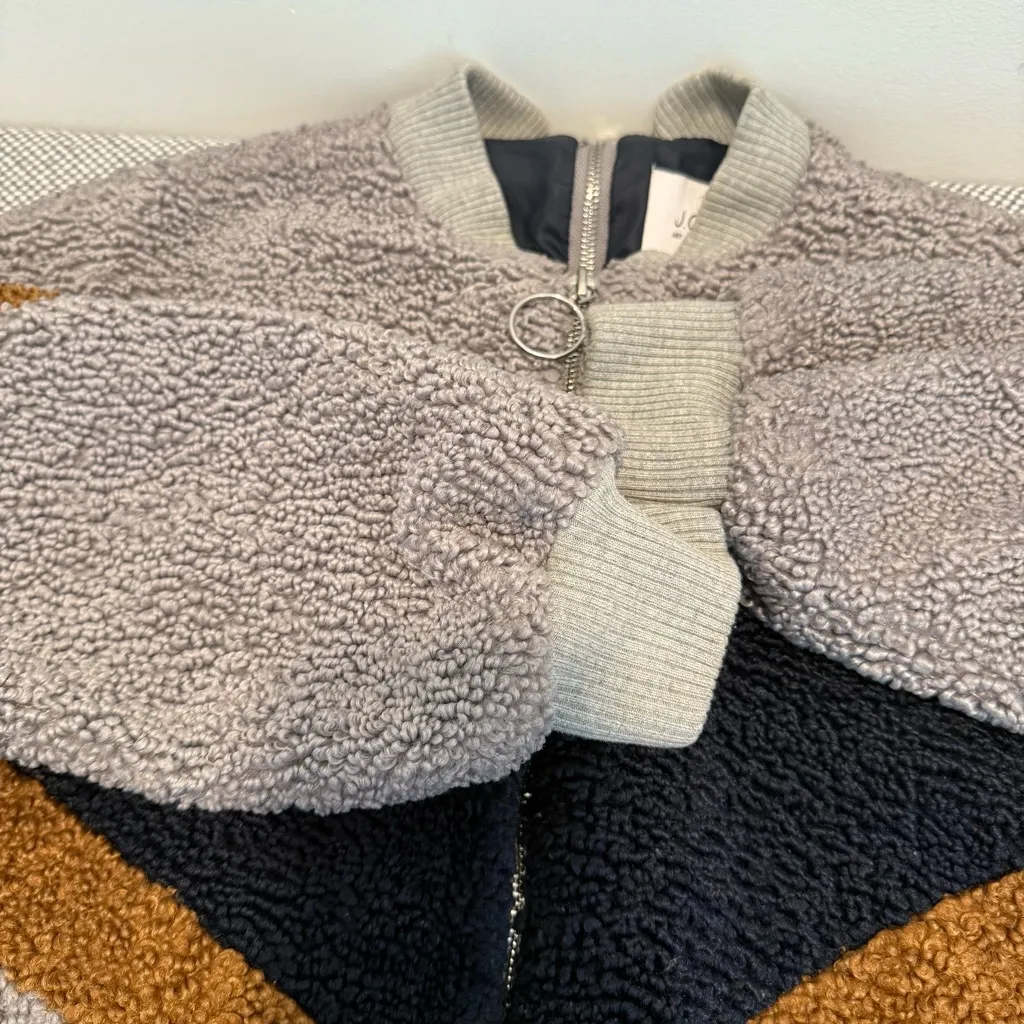 J.O.A. Colorblock Teddy Faux Fur Jacket,l size S - Image 8