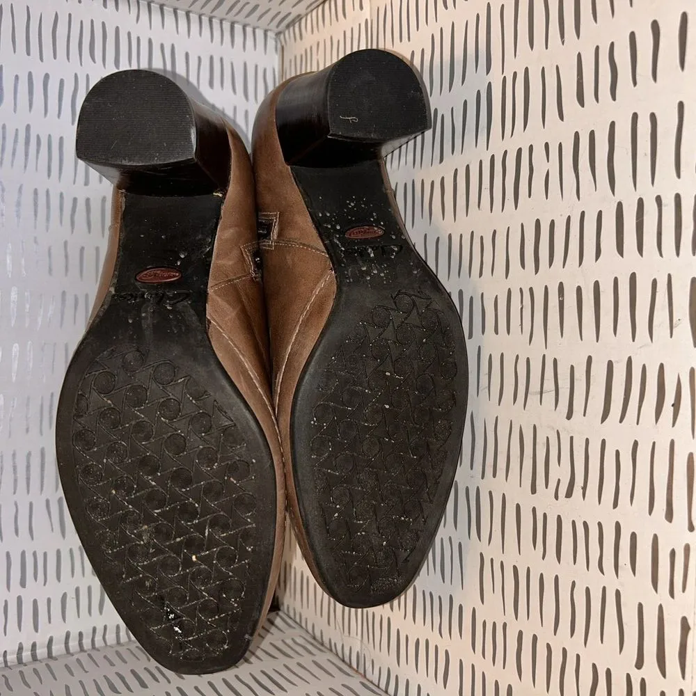 Clarks Brown Leather Boots Comfort‎ Heels Pumps 87393 Women's 8 M - Image 7