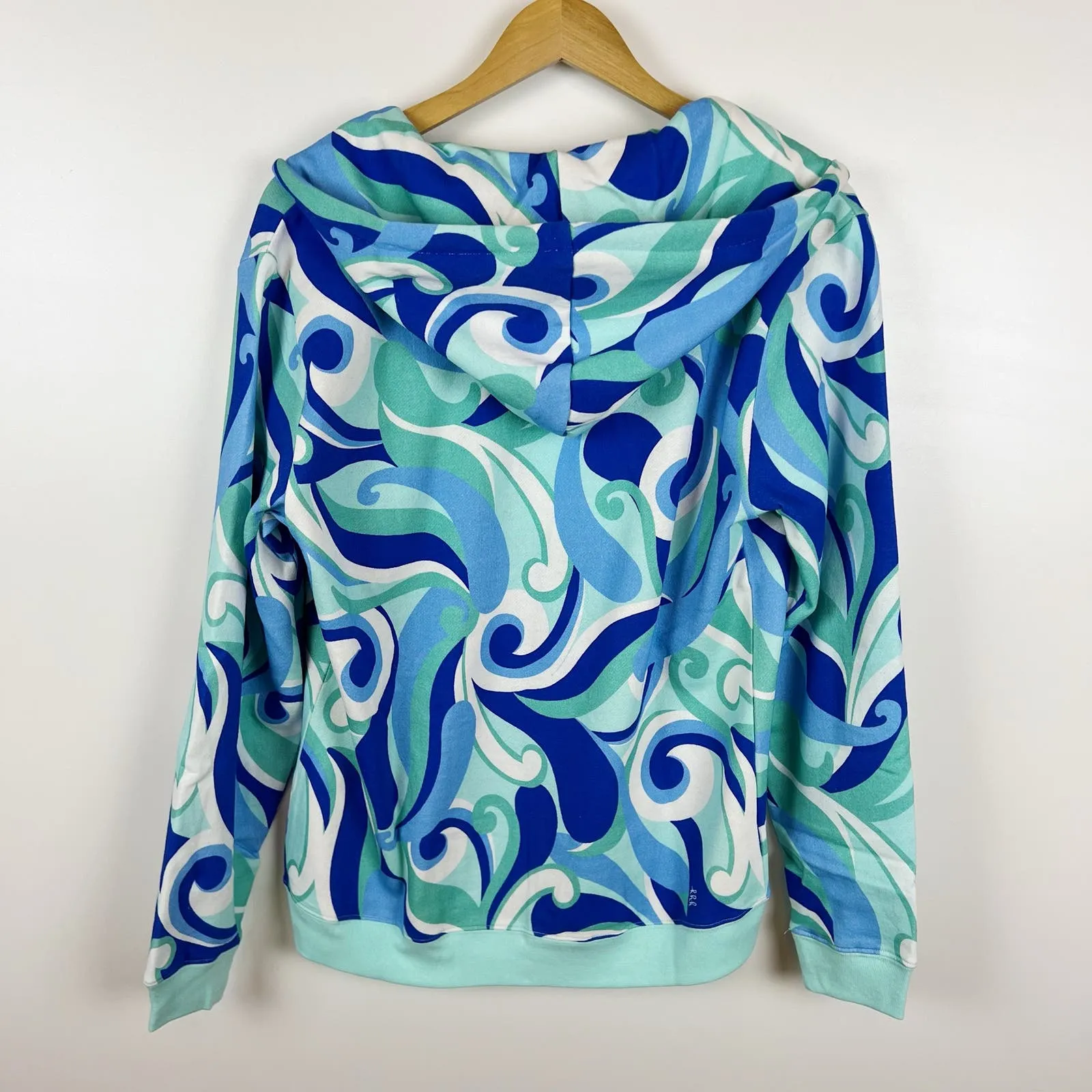 NWT Hill House The Allie Zip-Up in Ocean Kaleidoscope Sz‎ S Hippie 70s Colorful - Image 9
