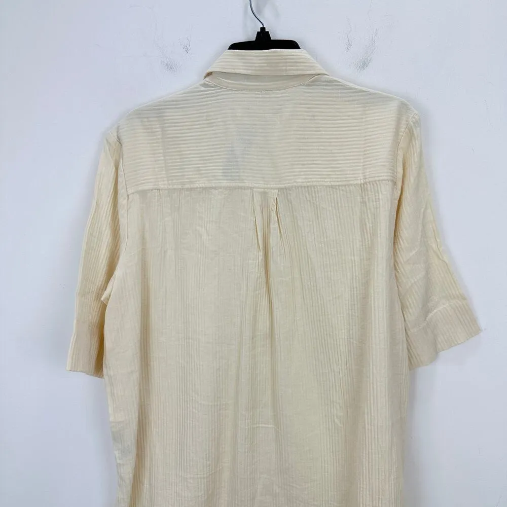 J.Crew Popover Shirt Airy Gauze Tunic Warm Sesame Relaxed Cotton Beach XXS NWT - Image 7