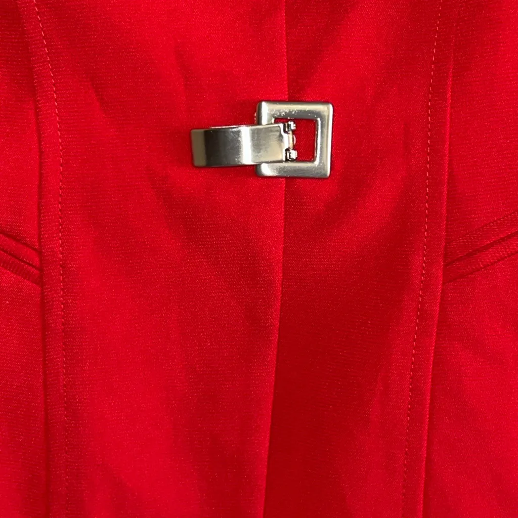 Chantelle  Bold Red Blazer with Square Buttons - Image 11