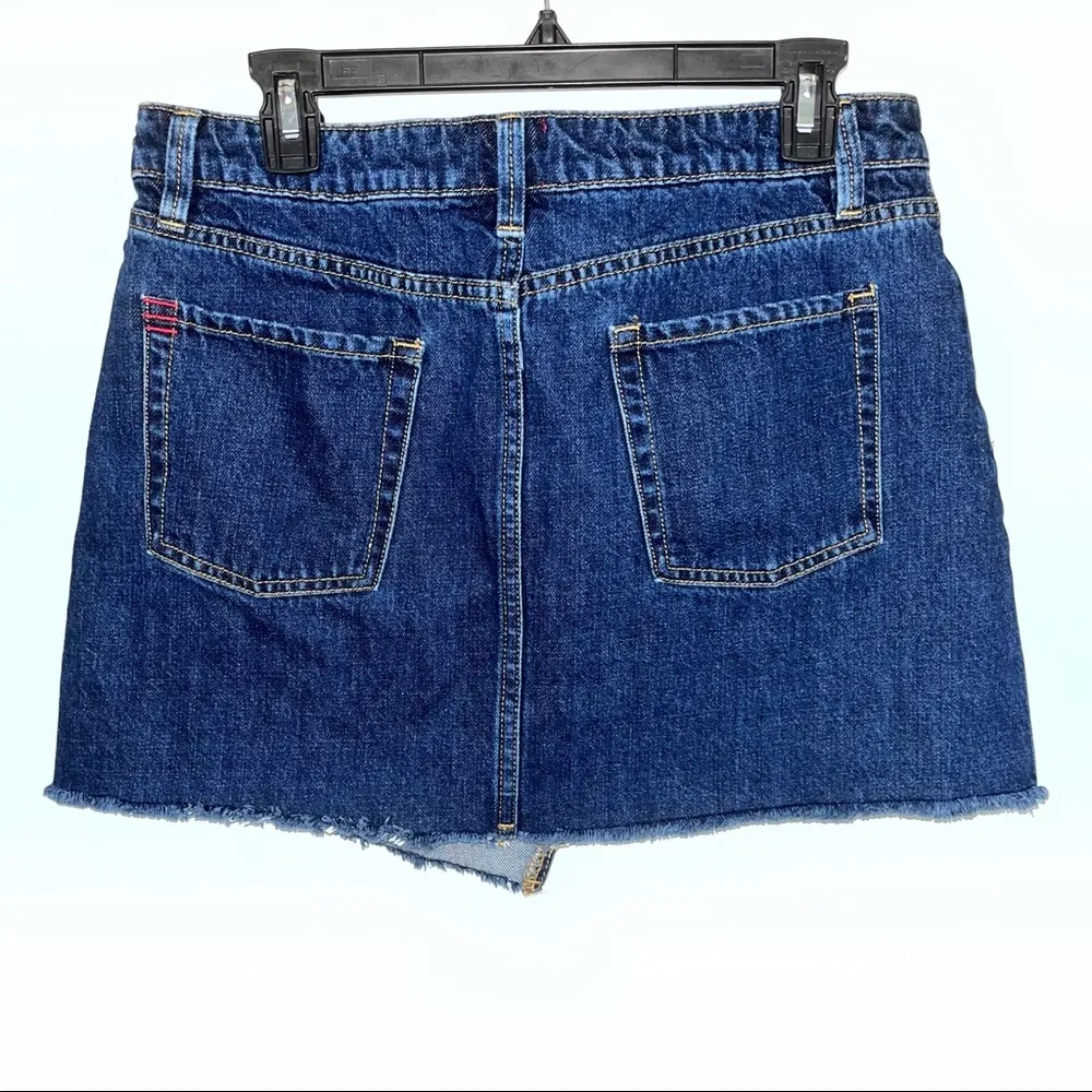 URBAN OUTFITTERS // BDG Blue Denim Asymmetrical Jean Mini Skirt Large - Image 6