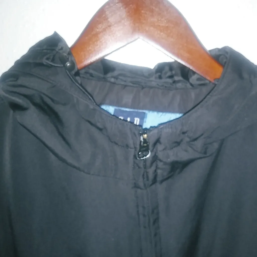 GAP Gorpcore XL Hoodie Zip Front Quilted Lining Windbreaker Jacket Black - Image 6