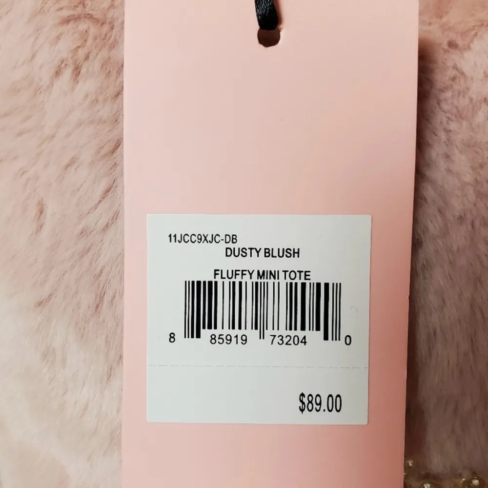 Juicy Couture Dusty Blush Pink Fluffy Mini Tote Crossbody Bag NEW - Image 7