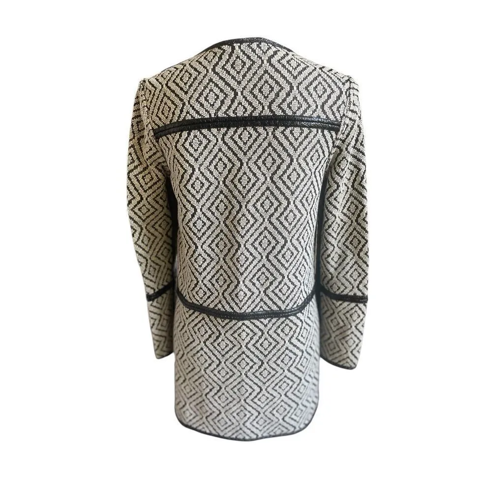 Marc Jacobs Full Zip Reversible Coat/ Dress / Black/ Tan Size 6 - Image 15