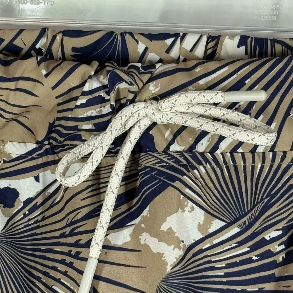 Gerry Skort Pull On Tie Waist Stretch Palm Print size medium Blue - Image 4