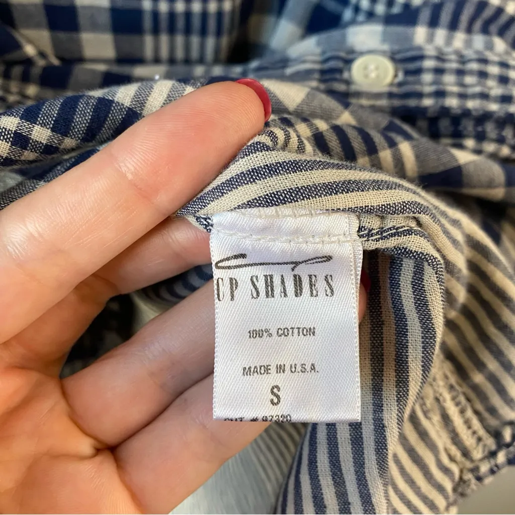 CP‎ Shades Shirt Tunic Mini Dress Blue Plaid S - Image 3