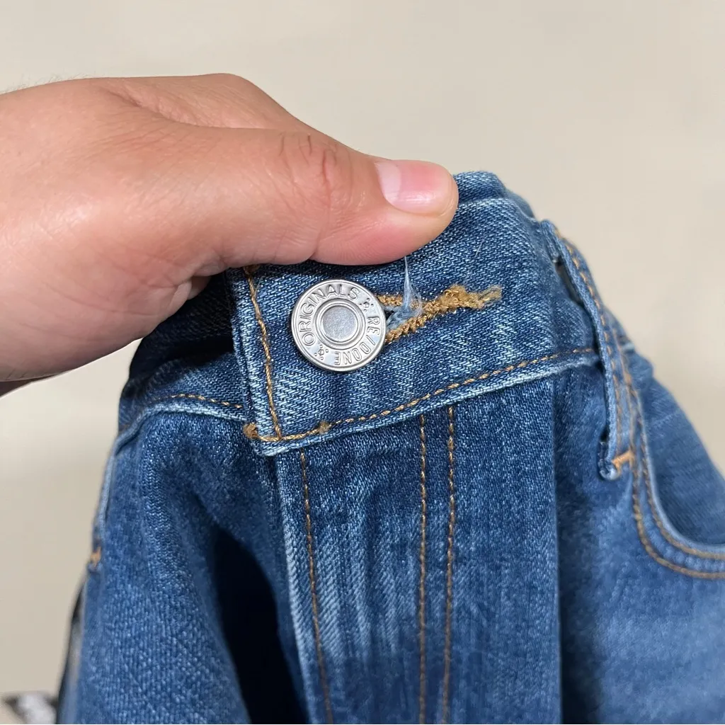 RE/DONE 70s  Wide-Leg Jeans in 60s Fade Organic Cotton Size 29 NWT Baggy - Image 9