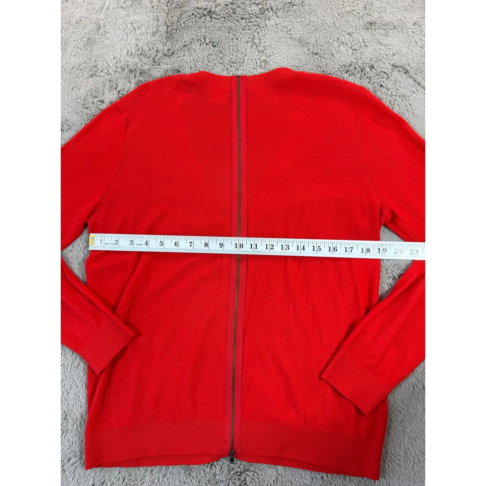 Cabi 3155 Cobblestone‎ Cardigan Fiery Red Sweater Women Sz M Classic Knit Career - Image 4