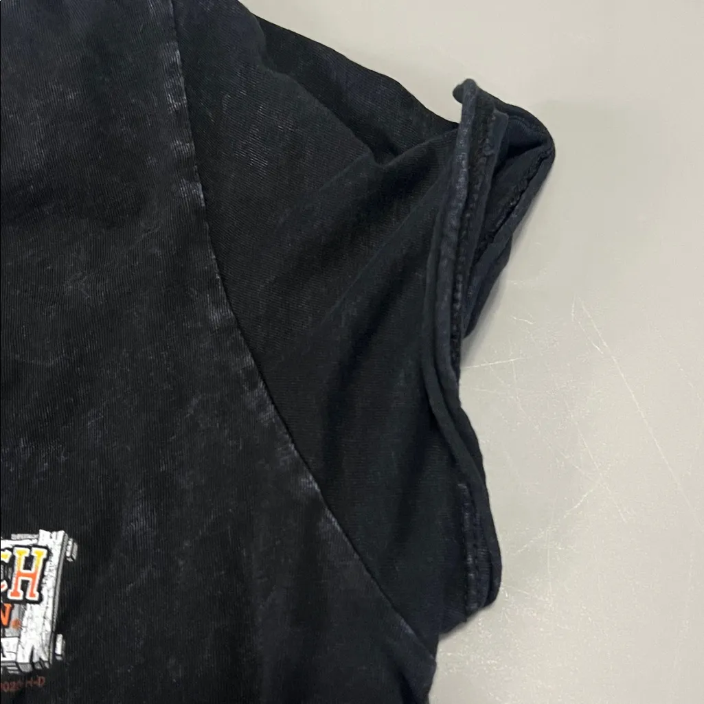 Harley Davidson VNeck Graphic Baby TShirt Black Estimate Size Medium - Image 4