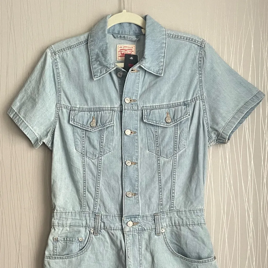 Levi's Women's Denim Jean Romper Size Medium - Image 5