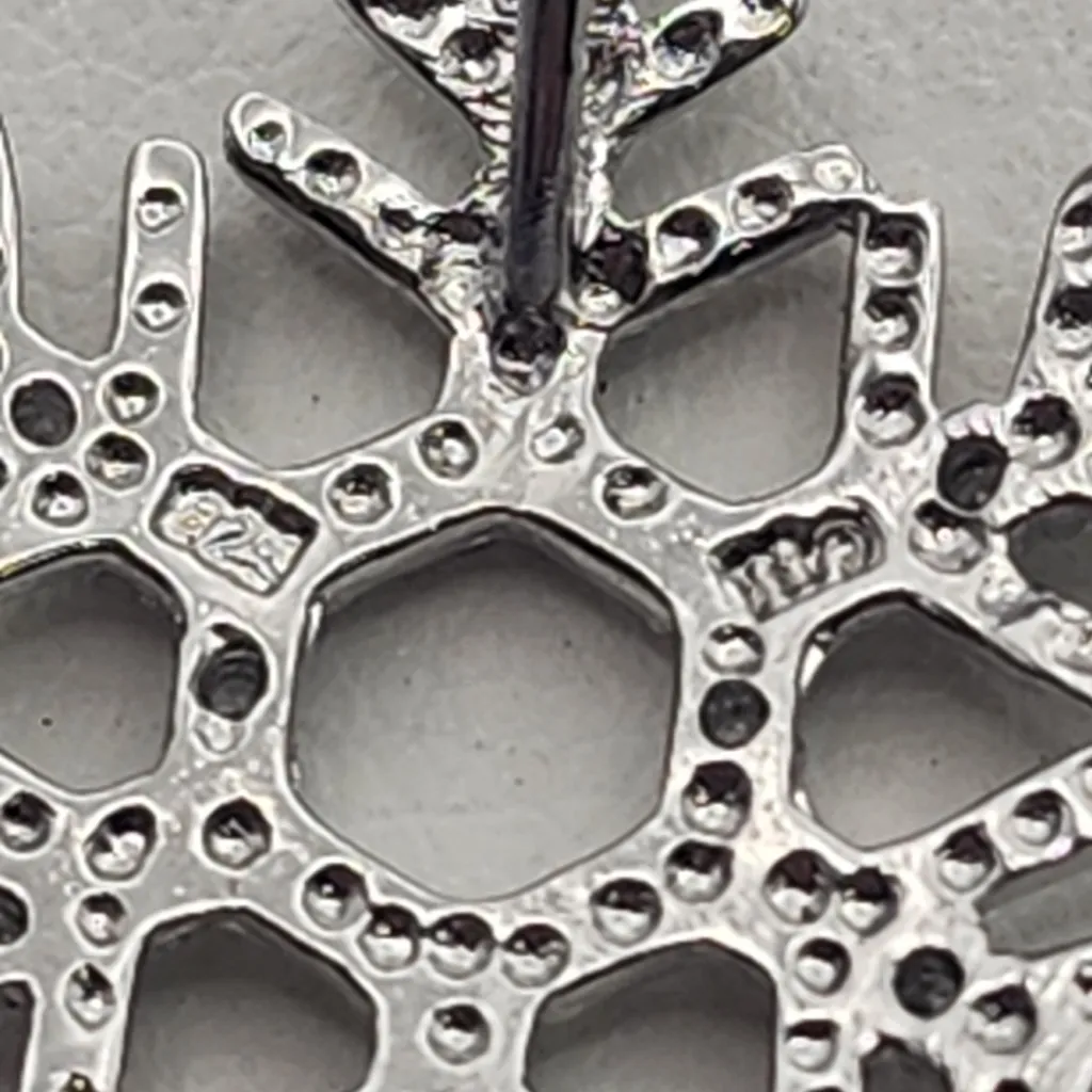 Marsala Sterling Silver & Diamond Snowflake Pendant Necklace - Image 4