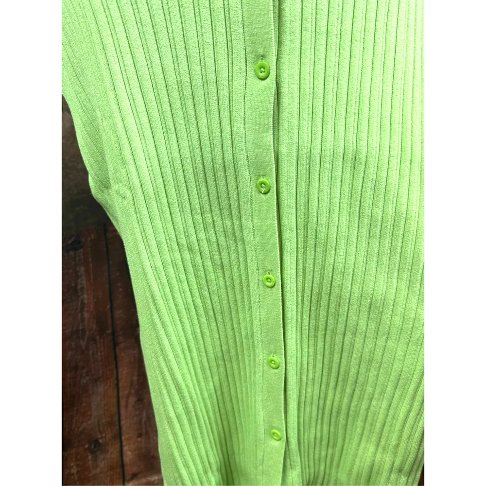 LITA By Ciara Icon Rib V Neck Cardigan Button Front Midi Dress - Image 9