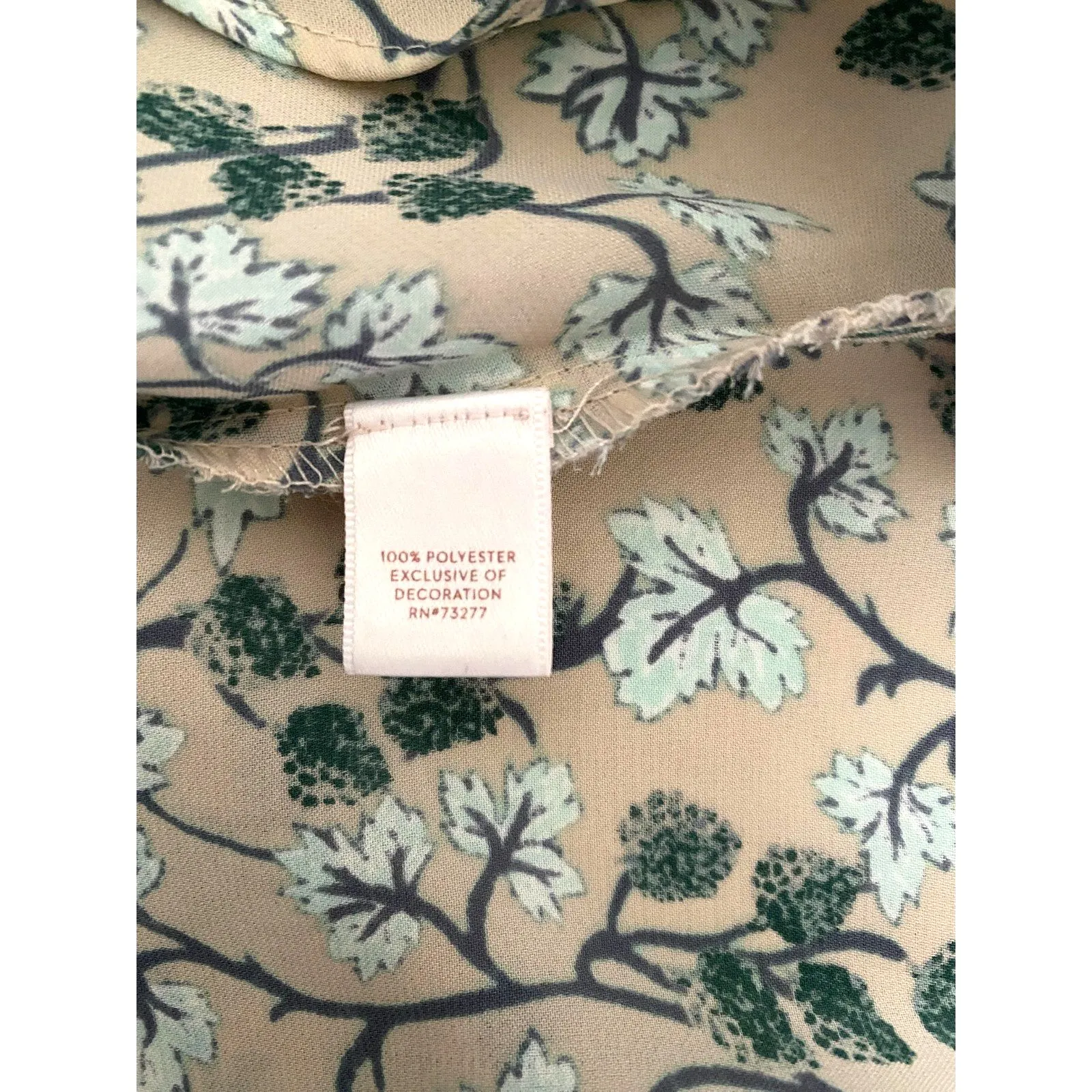 Lauren Conrad Leaf Print Tunic Top 3/4 Sleeve A-Line Blouse Flowy Boho Sz M - Image 7