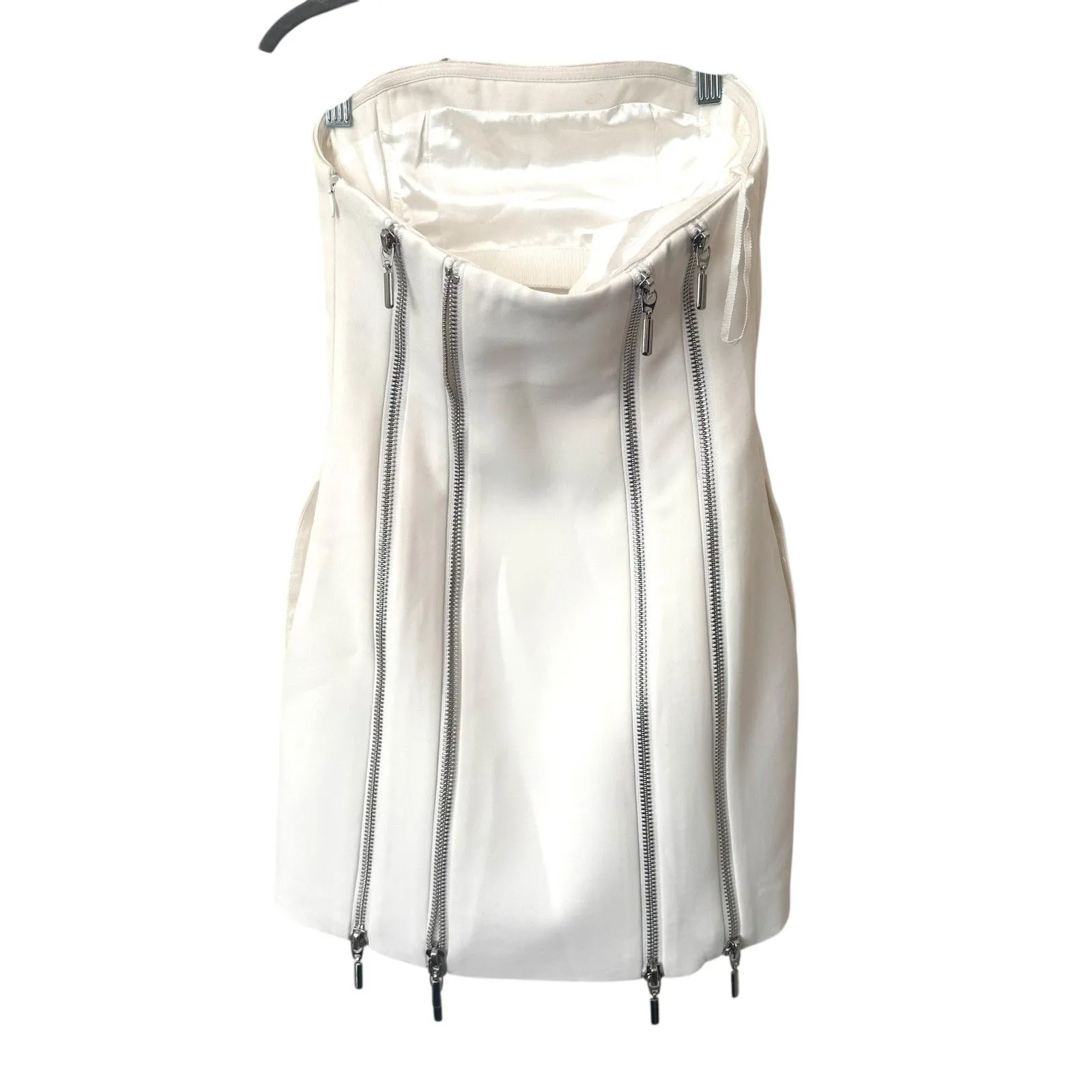 NONCHALANT LABEL Gayle Zippered Mini Dress‎ White X - Image 3