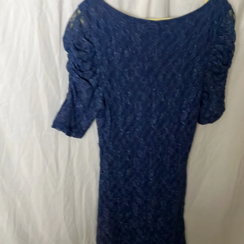 Free People: Blue Storm Lace Dress- Midi- Scoop neck- M - Image 14