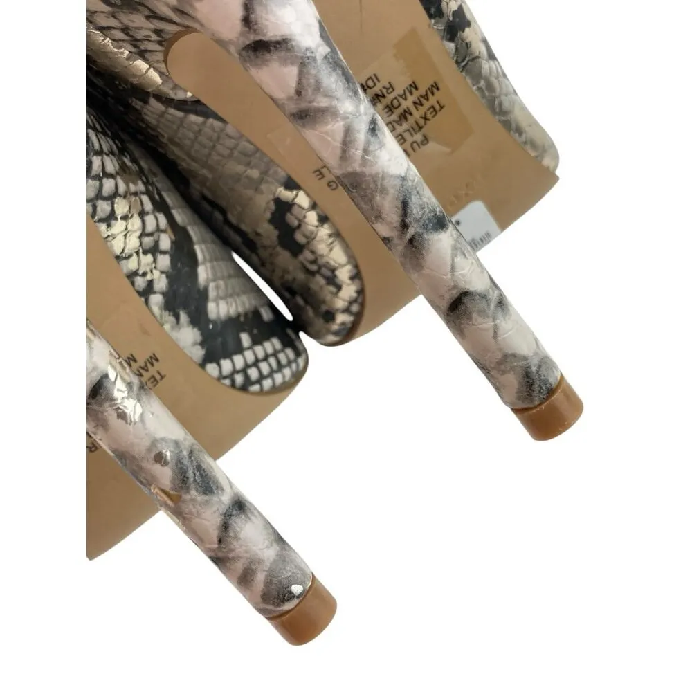 *NWOT Express Mule Heels Womens Size 7 Snake Print Pointed Toe Modern Trendy - Image 6