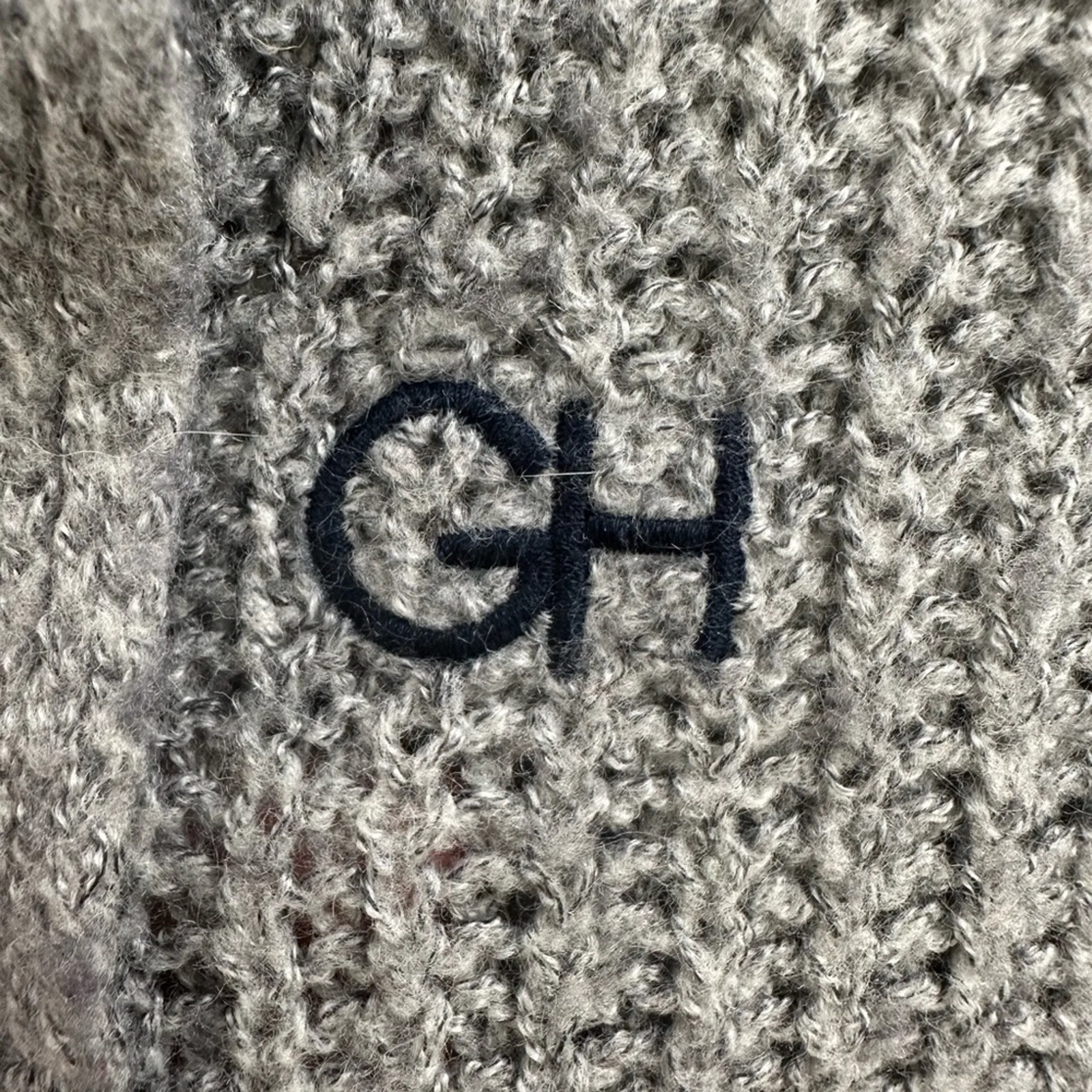 A&F Gilly Hicks Open Front Chunky Knit Wool Cardigan Sweater Gray Cozy Small S - Image 4