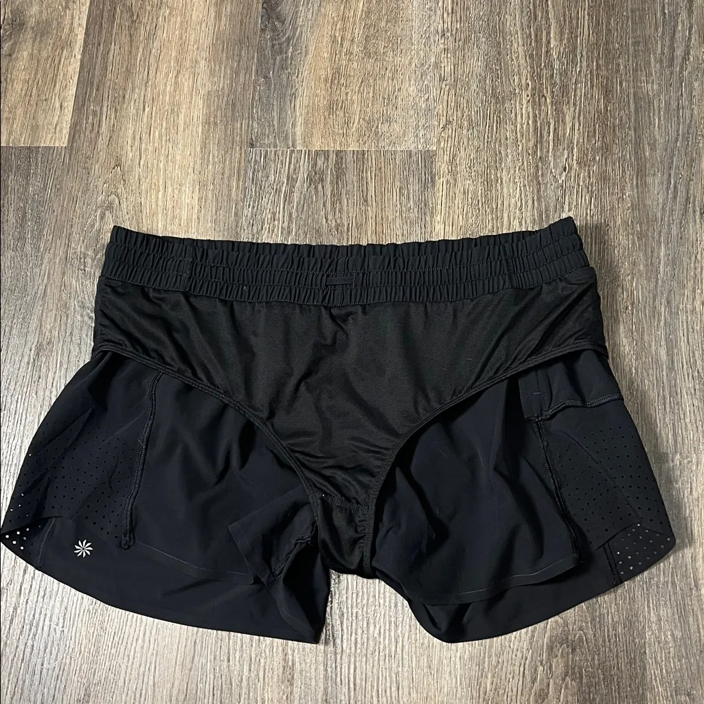 Athleta Hustle 3” Black Lined Athletic Shorts w/Side Zipper Pocket Size Large - Image 11