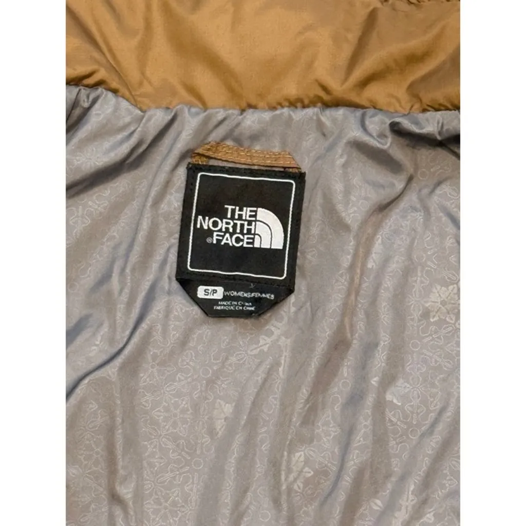 The North Face women's small brown/cream puffer coat (Once Worn-Like New) - Image 2