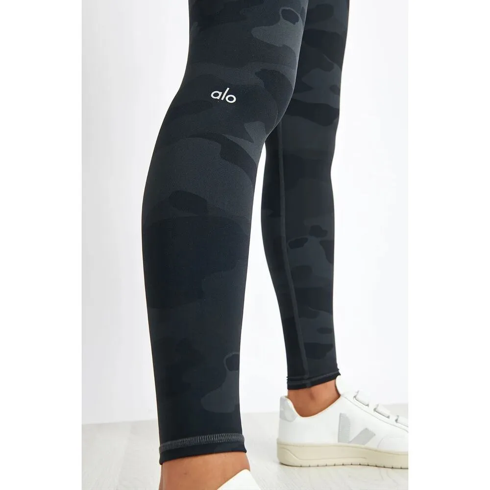 Alo Black Camo Vapor Camouflage High Rise Pull On Athletic Leggings Size XS - Image 3