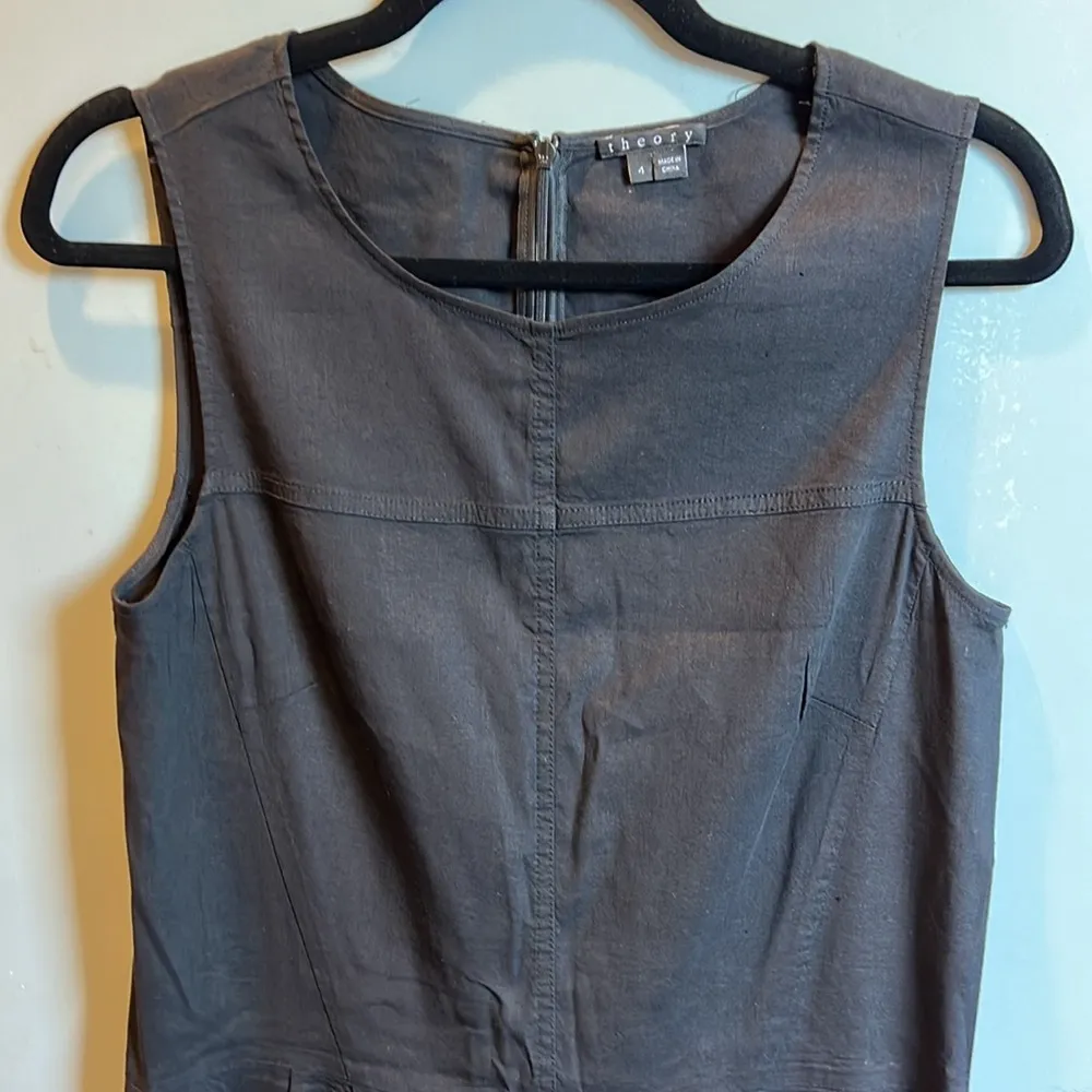 Theory Hadrine Blend Black Linen Romper - Image 4