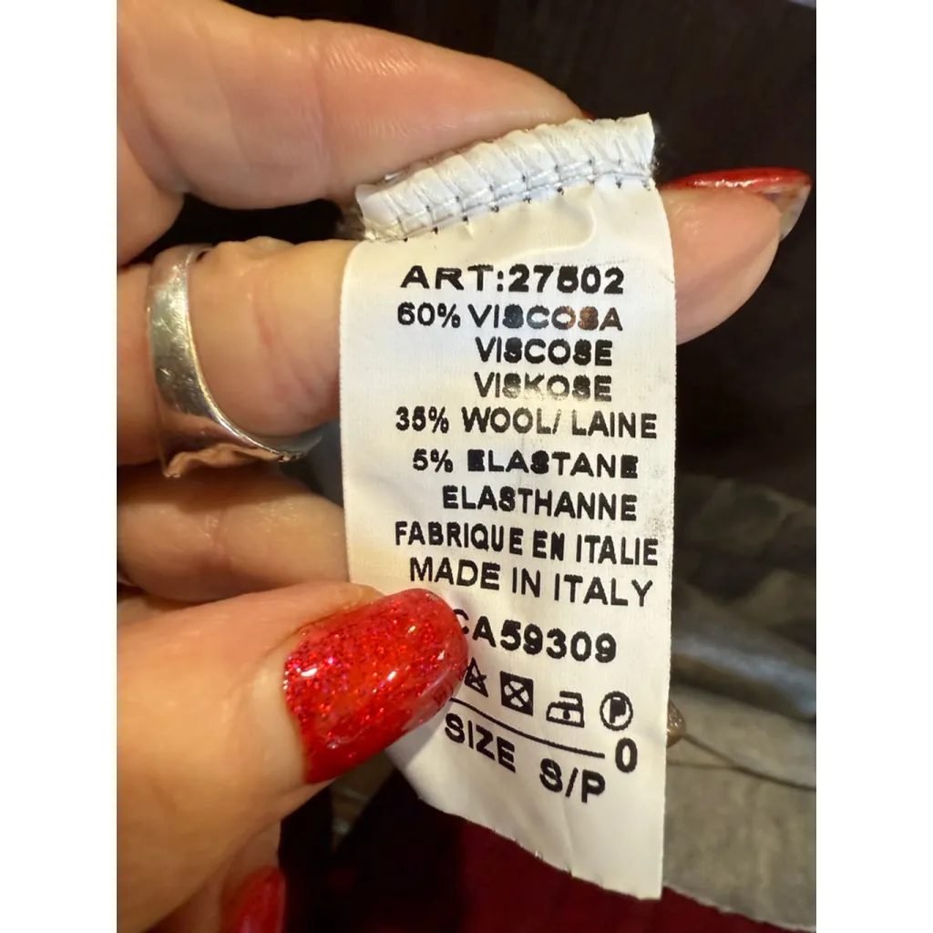 Women's Angela Mara Gray Black Polka Dot Long Sleeve Dress S - Image 6