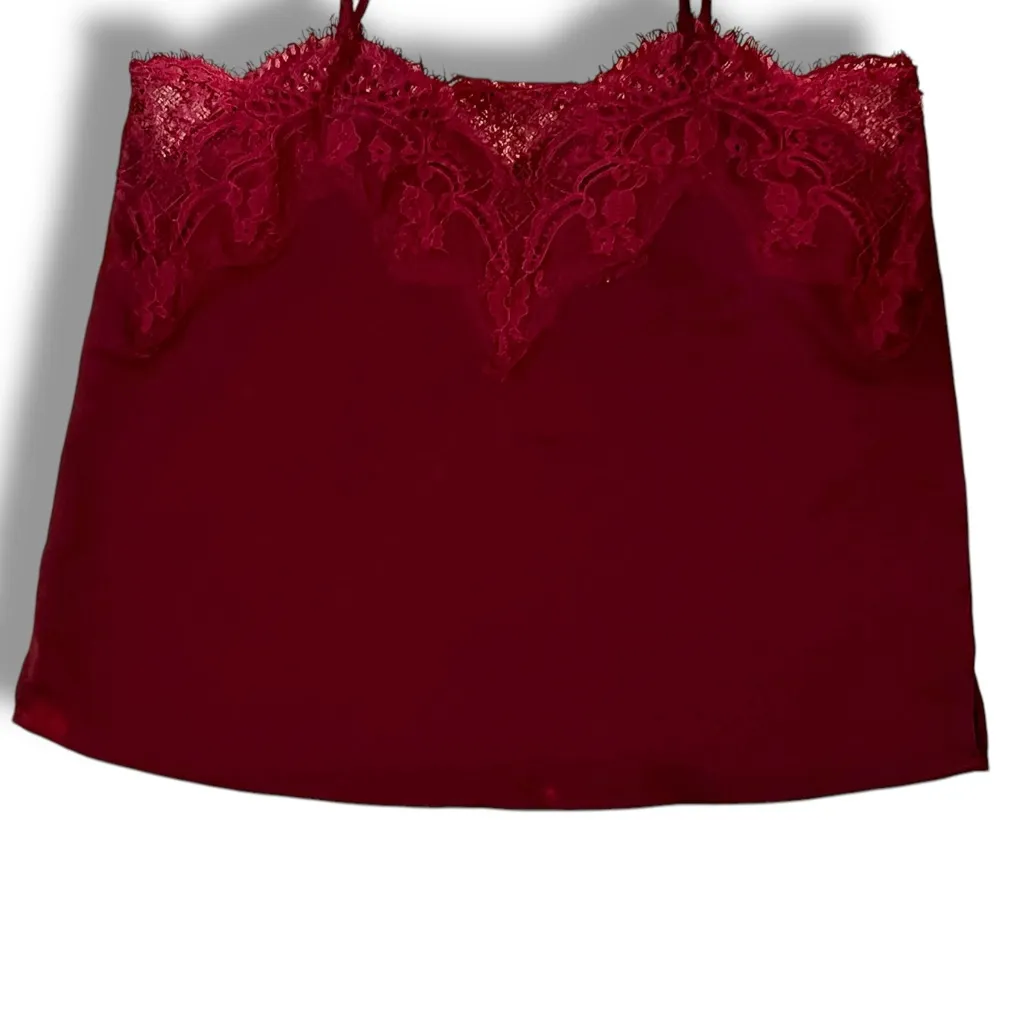 Lulus Camisole Cami Top Wine Colored, Spaghetti Strap, Loose Fit, Size Small - Image 8