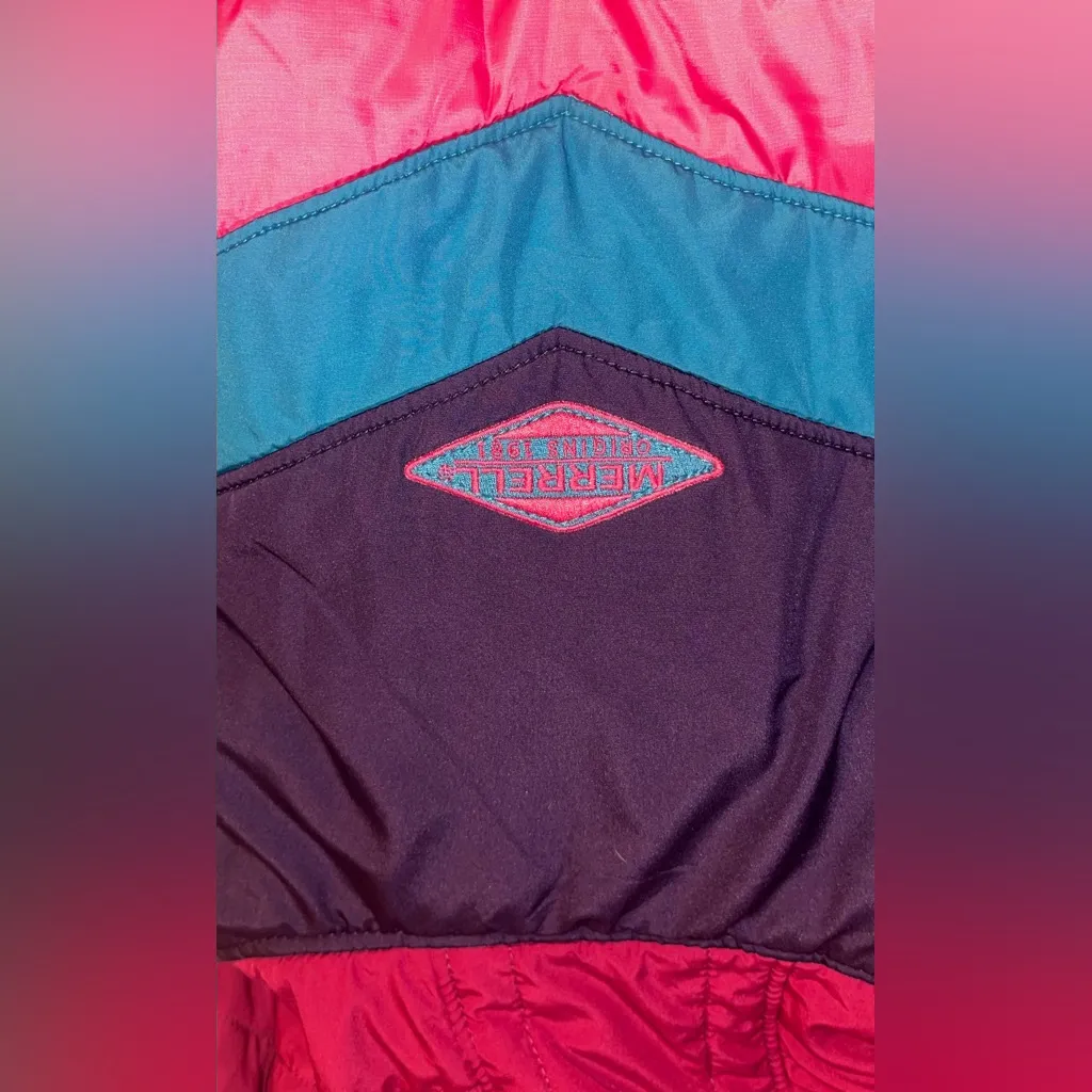 MERRELL Opti Warm Hooded Color Block Jacket sz L - Image 4