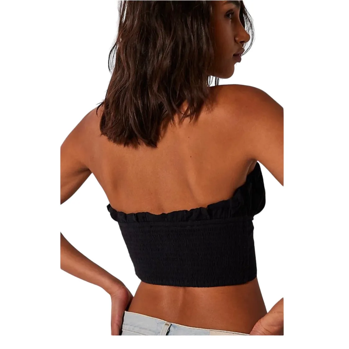 Free People Lace Strapless Crop - Image 3