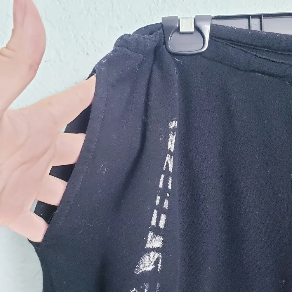 Hardtail Black Bleach Dyed Drawstring Shorts Size XS - Image 4