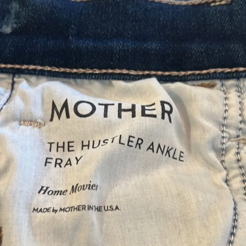 Mother Jeans women's The Hustler Ankle Fray jeans Home Movies size 24 Blue - Image 15