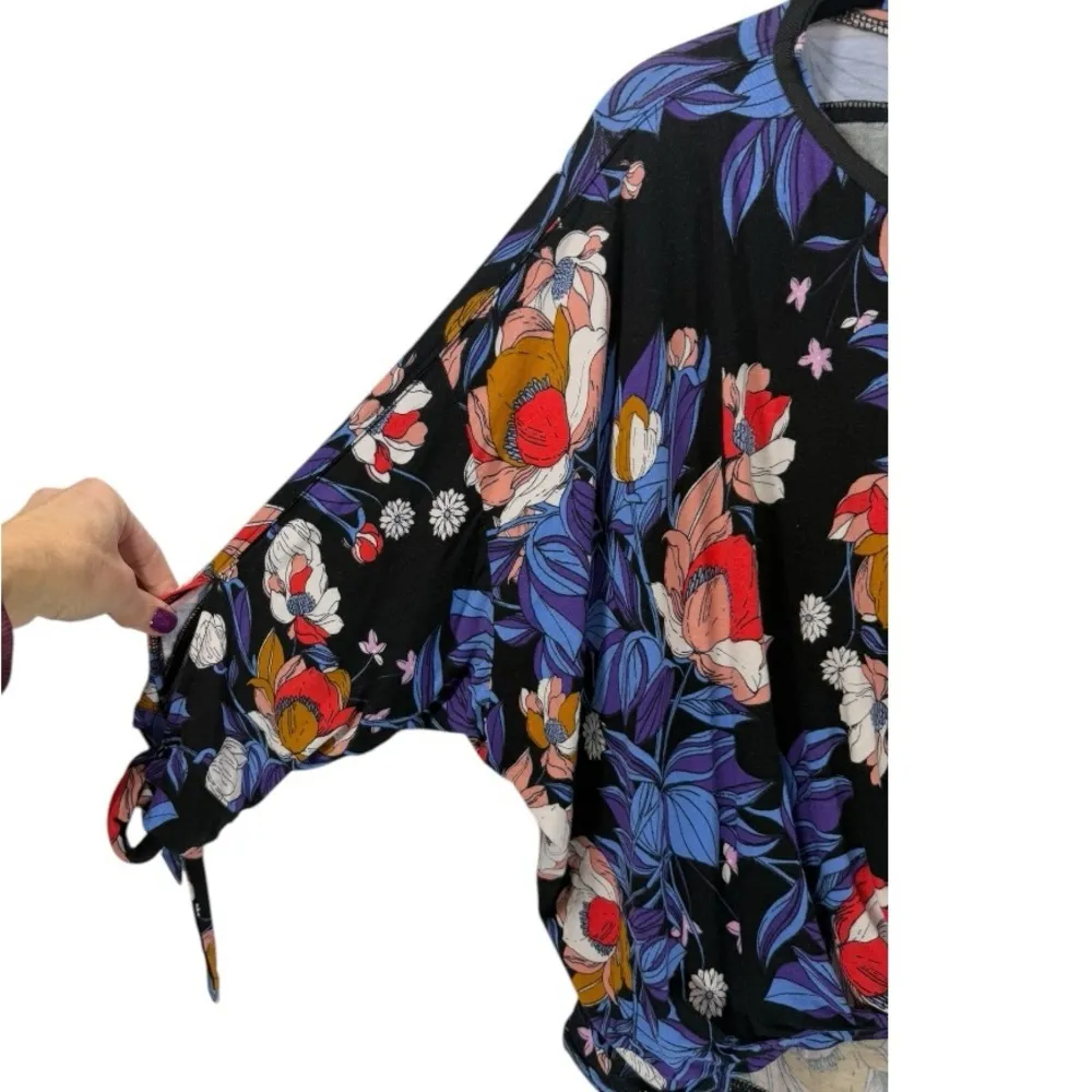 NWT Free‎ People Keepin On Floral Printed Blouse Top Black XS - Image 10