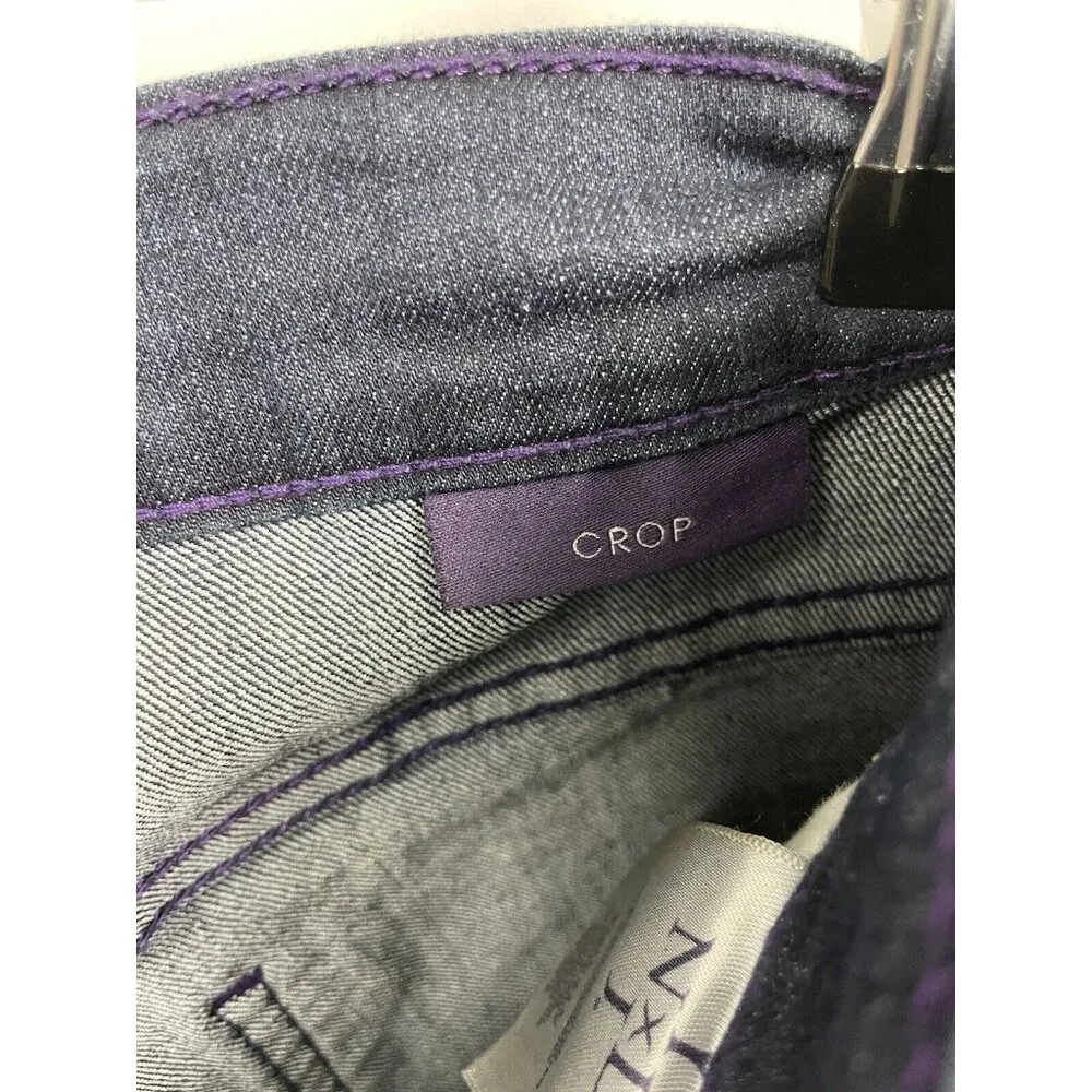 NYDJ Dark Blue Wash Lift Tuck Technology Crop Cuffed Denim Jeans Size 2 - Image 4