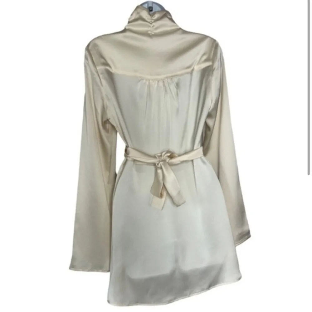 NWT Free people Silk Ivory long sleeve shirt - Image 5