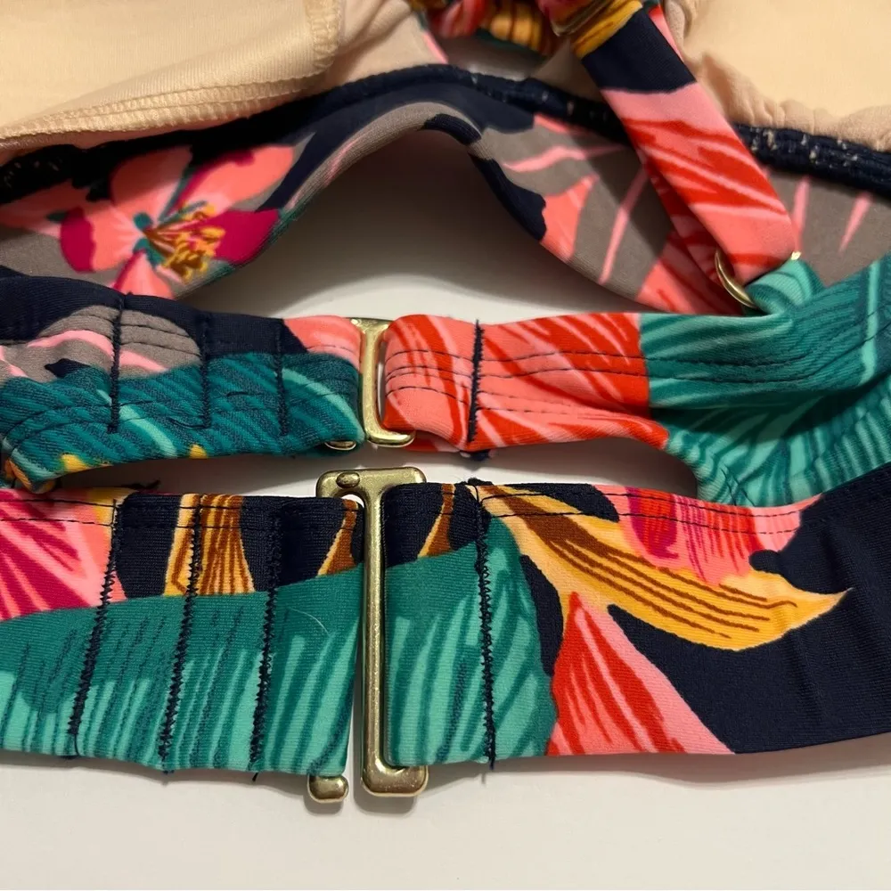 Kona Sol  Tie Front Tropical Floral Bikini Top NWOT S - Image 5